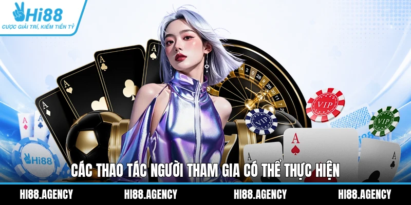 Các thao tác người tham gia có thể thực hiện